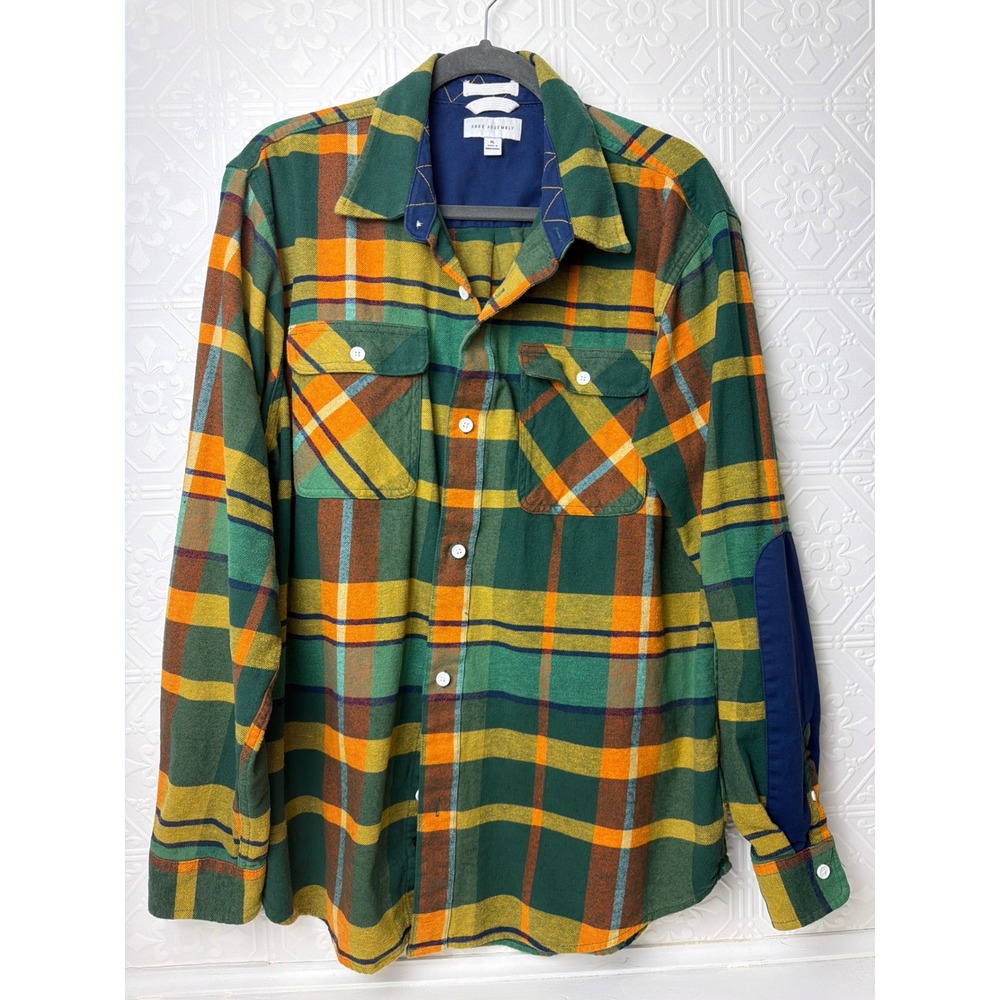Plaid Shirt Jacket Mens XL Cotton Pockets Heritage Outdoor Utility Free Assembly